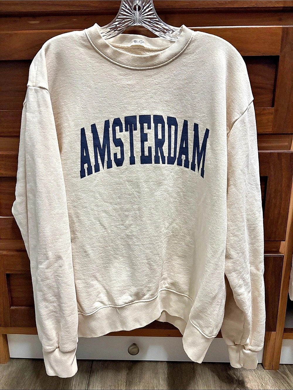 Brandy Melville Amsterdam Graphic Sweatshirt in Cream